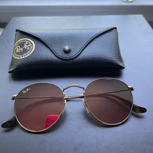 Pink + Gold Round Ray-Ban Sunglasses